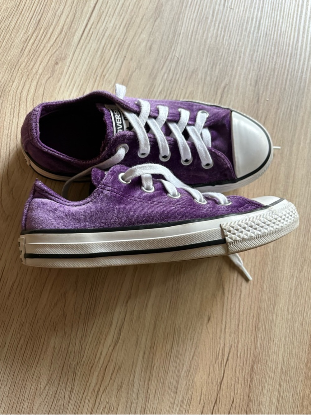 Purple Velvet Converse Kids